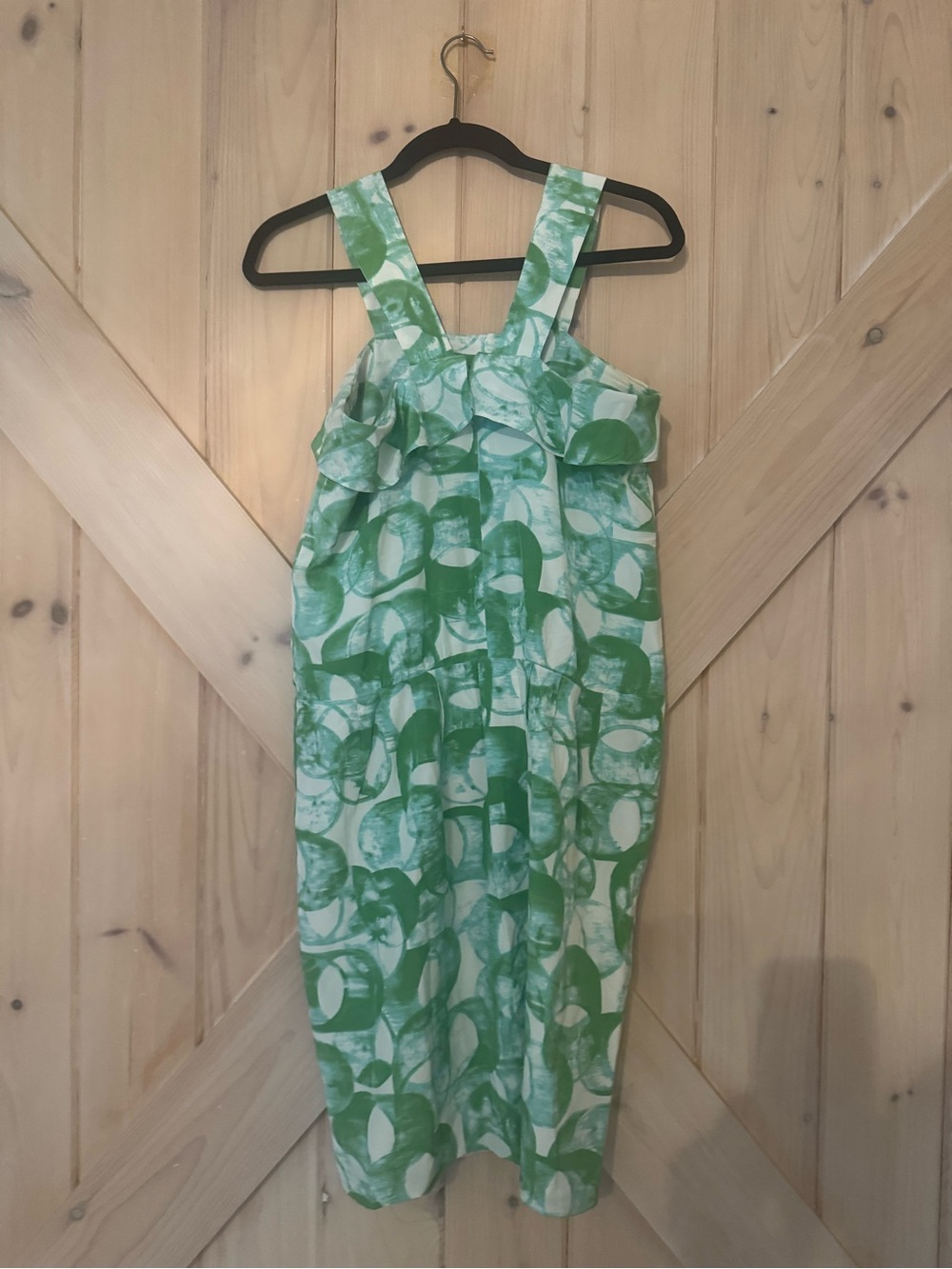 Green Print Ruffle Sundress - Picture 6 of 7